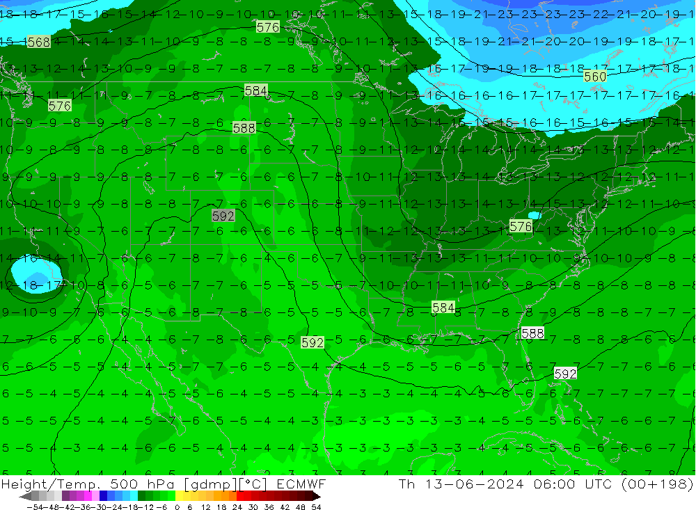 Z500/Regen(+SLP)/Z850 ECMWF do 13.06.2024 06 UTC