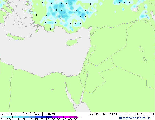 Precipitação (12h) ECMWF Sáb 08.06.2024 00 UTC