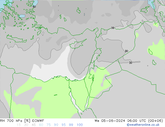 RH 700 hPa ECMWF We 05.06.2024 06 UTC