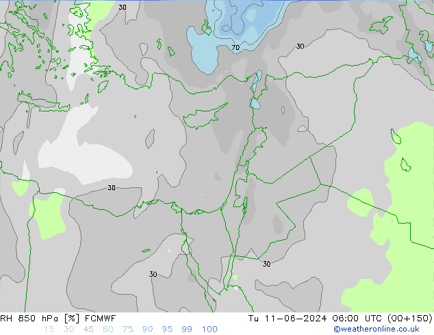 RV 850 hPa ECMWF di 11.06.2024 06 UTC