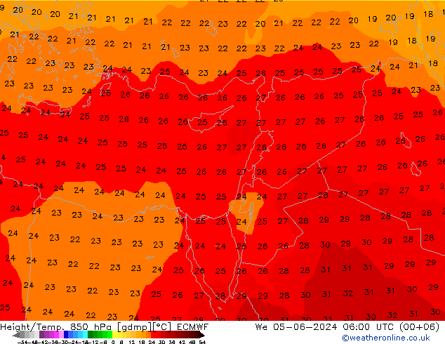 Z500/Rain (+SLP)/Z850 ECMWF ср 05.06.2024 06 UTC