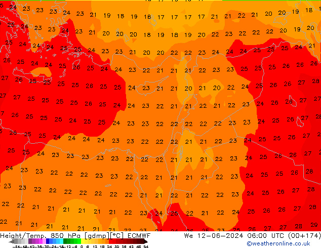 Z500/Rain (+SLP)/Z850 ECMWF St 12.06.2024 06 UTC