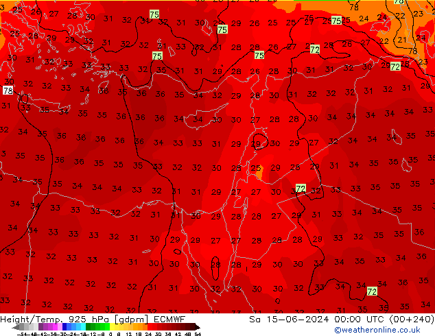 Height/Temp. 925 hPa ECMWF  15.06.2024 00 UTC