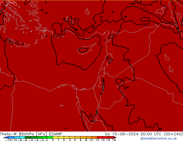 Theta-W 850hPa ECMWF Sa 15.06.2024 00 UTC