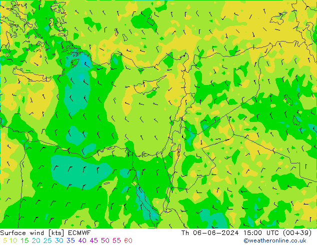 Surface wind ECMWF Th 06.06.2024 15 UTC