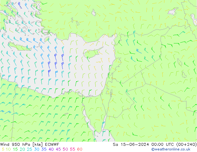 Wind 950 hPa ECMWF Sa 15.06.2024 00 UTC