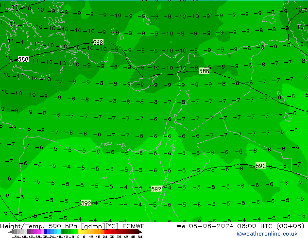 Z500/Rain (+SLP)/Z850 ECMWF ср 05.06.2024 06 UTC