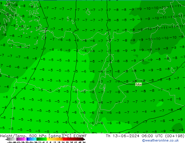 Z500/Yağmur (+YB)/Z850 ECMWF Per 13.06.2024 06 UTC