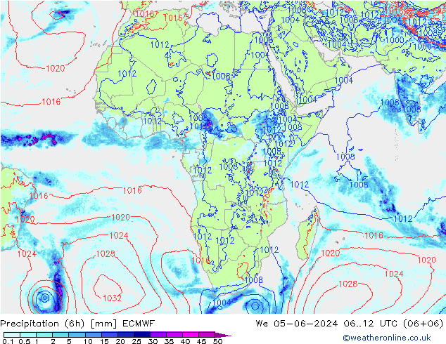 Z500/Rain (+SLP)/Z850 ECMWF We 05.06.2024 12 UTC