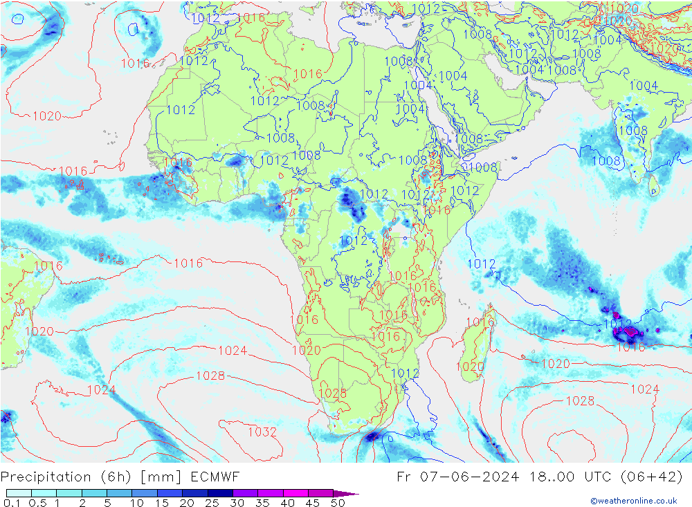 Precipitação (6h) ECMWF Sex 07.06.2024 00 UTC