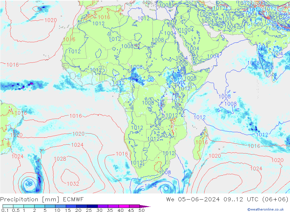 Neerslag ECMWF wo 05.06.2024 12 UTC