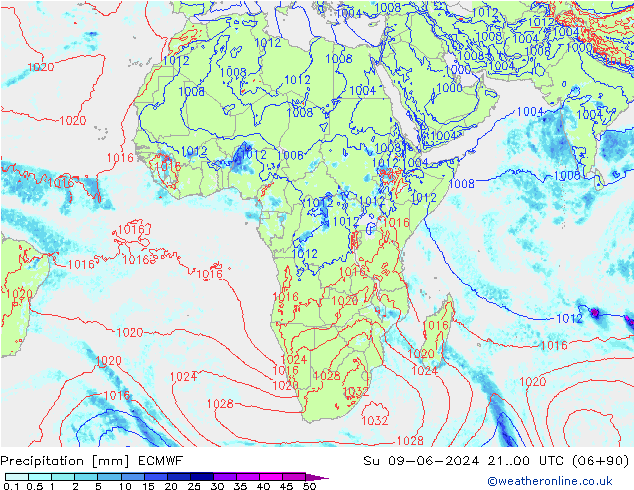 Yağış ECMWF Paz 09.06.2024 00 UTC