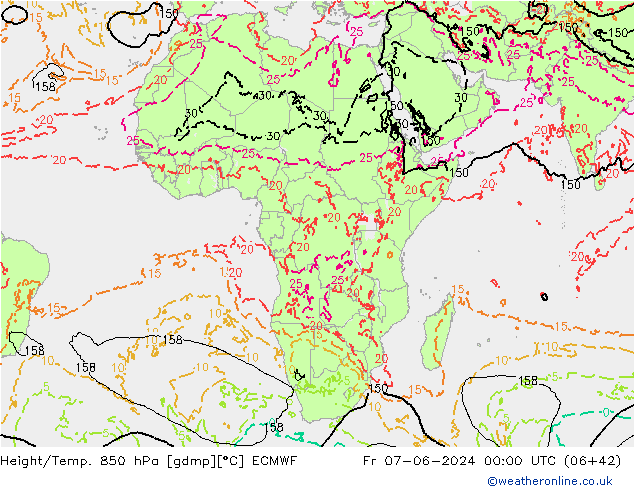 Z500/Rain (+SLP)/Z850 ECMWF Fr 07.06.2024 00 UTC