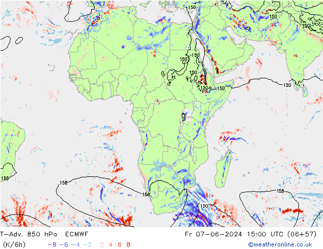T-Adv. 850 hPa ECMWF vie 07.06.2024 15 UTC