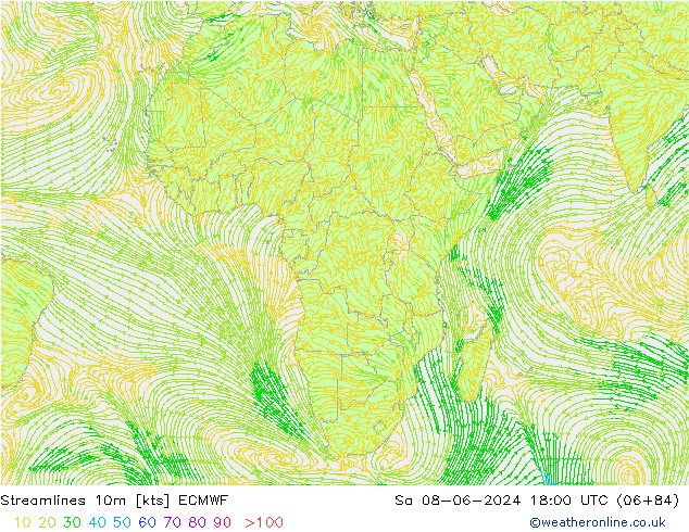 Rüzgar 10m ECMWF Cts 08.06.2024 18 UTC