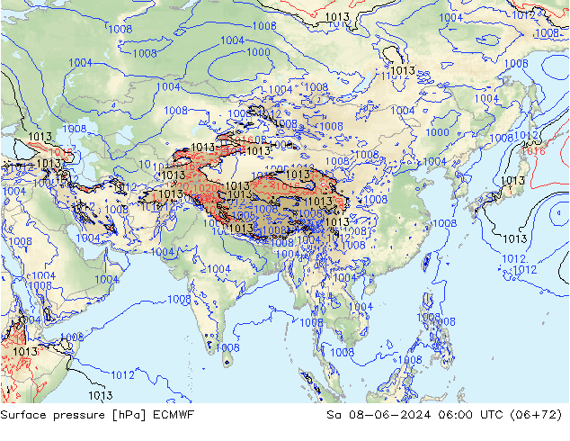 Yer basıncı ECMWF Cts 08.06.2024 06 UTC