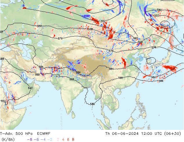 T-Adv. 500 hPa ECMWF Th 06.06.2024 12 UTC