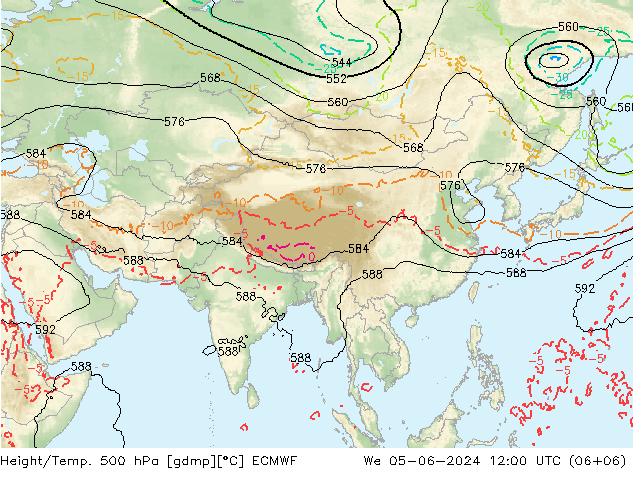 Z500/Rain (+SLP)/Z850 ECMWF ср 05.06.2024 12 UTC