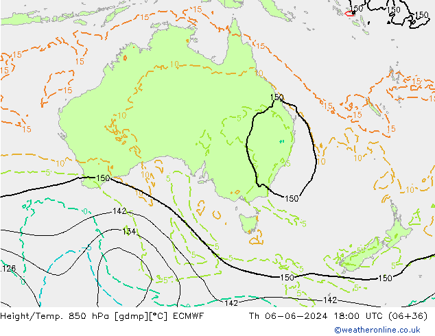 Z500/Rain (+SLP)/Z850 ECMWF Th 06.06.2024 18 UTC