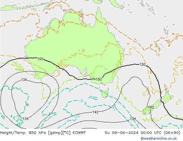 Height/Temp. 850 hPa ECMWF Ne 09.06.2024 00 UTC