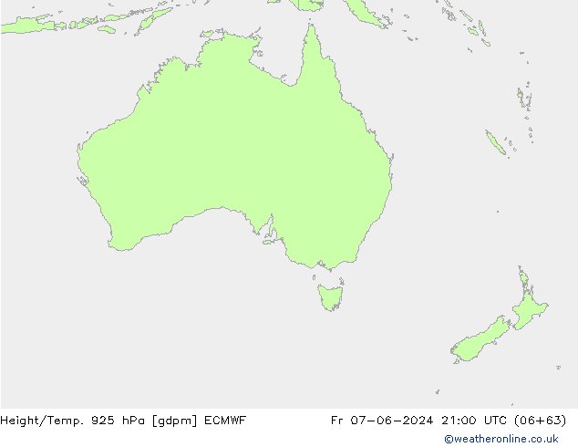 Height/Temp. 925 hPa ECMWF Fr 07.06.2024 21 UTC