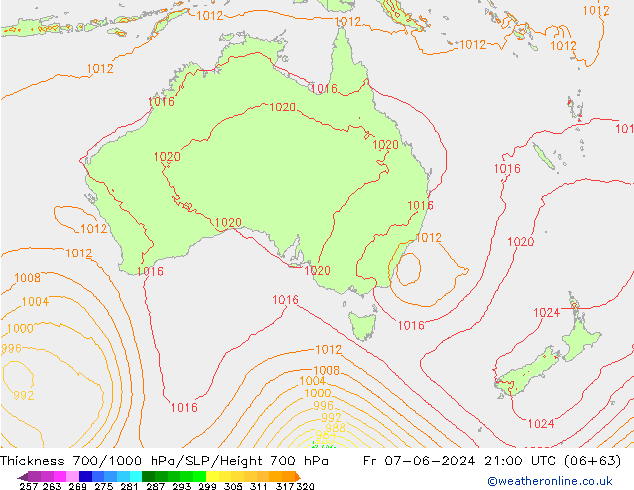 Thck 700-1000 hPa ECMWF Fr 07.06.2024 21 UTC