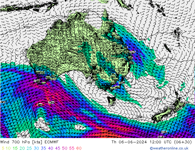 Wind 700 hPa ECMWF Do 06.06.2024 12 UTC