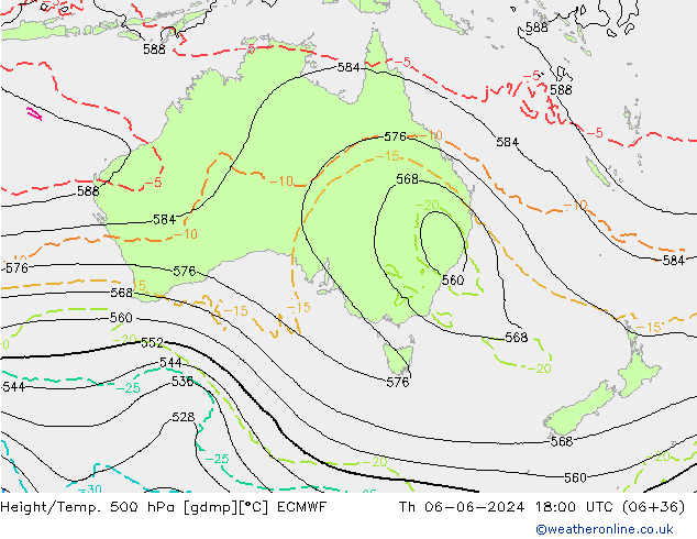 Z500/Rain (+SLP)/Z850 ECMWF Th 06.06.2024 18 UTC