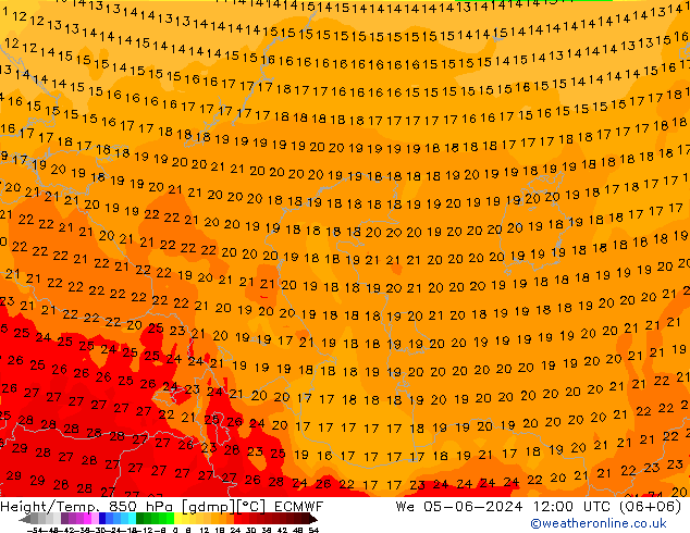 Z500/Rain (+SLP)/Z850 ECMWF We 05.06.2024 12 UTC