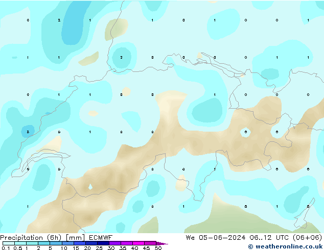 Z500/Rain (+SLP)/Z850 ECMWF Qua 05.06.2024 12 UTC