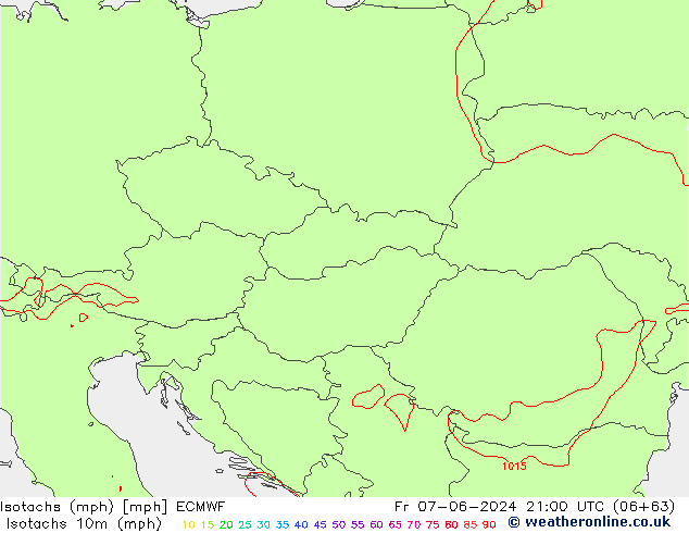 Isotachs (mph) ECMWF Sex 07.06.2024 21 UTC