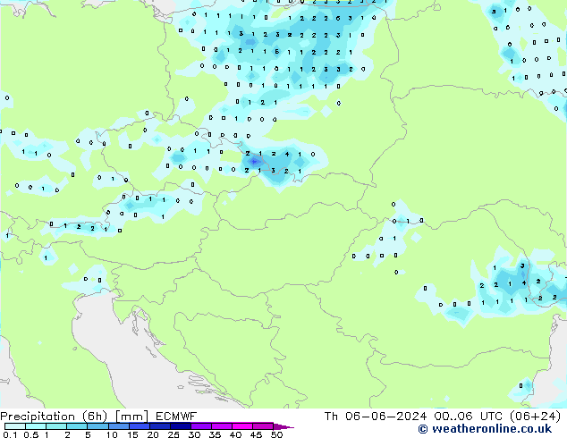 Z500/Rain (+SLP)/Z850 ECMWF jeu 06.06.2024 06 UTC