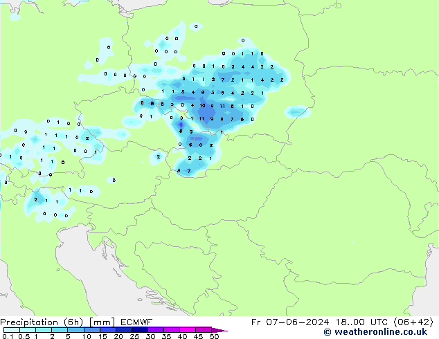 Precipitação (6h) ECMWF Sex 07.06.2024 00 UTC