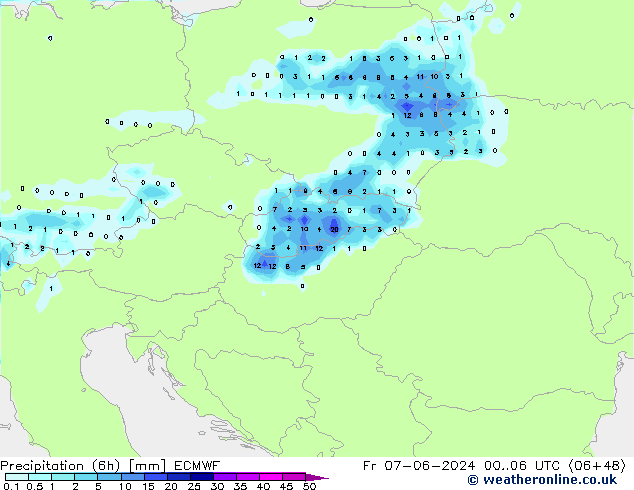 Z500/Rain (+SLP)/Z850 ECMWF Pá 07.06.2024 06 UTC