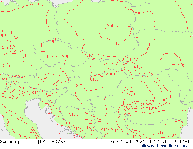 Surface pressure ECMWF Fr 07.06.2024 06 UTC