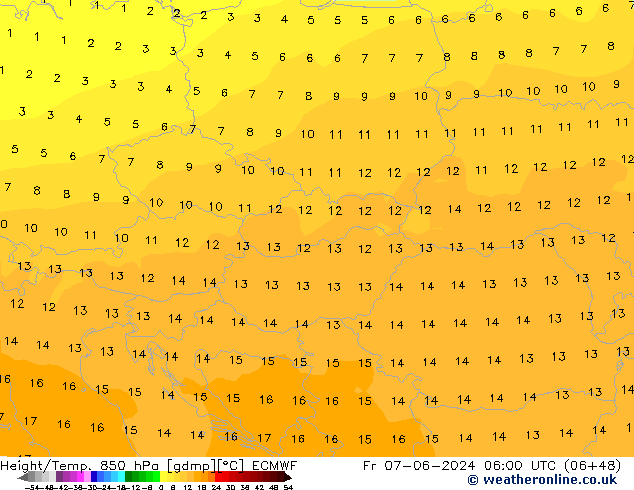 Z500/Rain (+SLP)/Z850 ECMWF Pá 07.06.2024 06 UTC