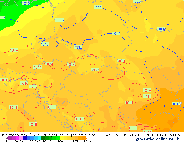 Thck 850-1000 hPa ECMWF We 05.06.2024 12 UTC