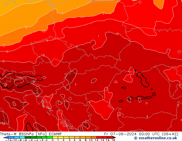 Theta-W 850hPa ECMWF vie 07.06.2024 00 UTC