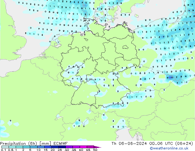 Z500/Rain (+SLP)/Z850 ECMWF Do 06.06.2024 06 UTC