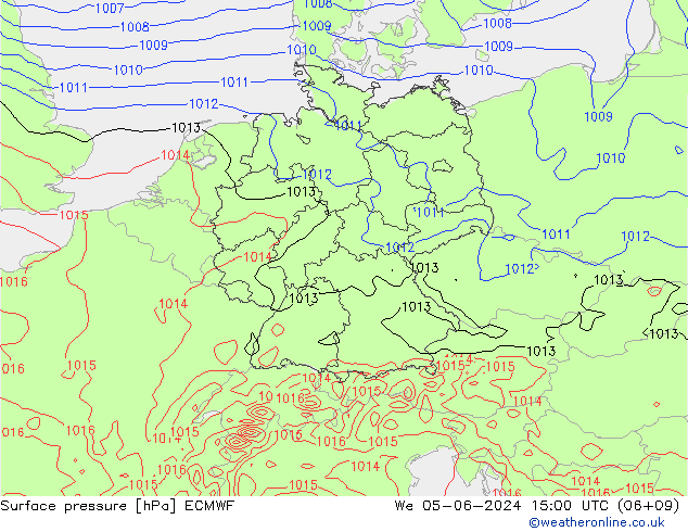 приземное давление ECMWF ср 05.06.2024 15 UTC