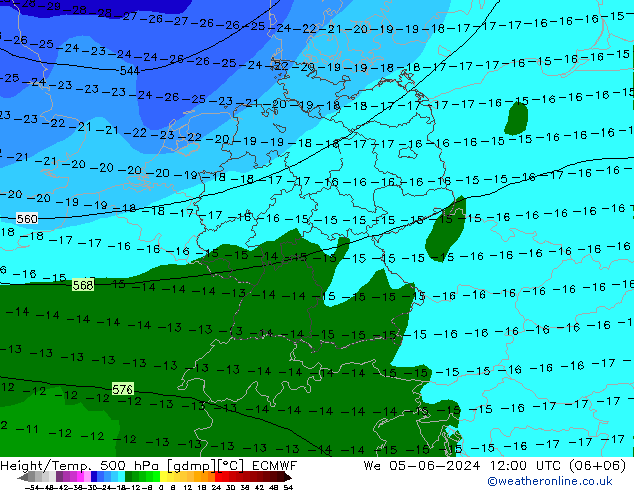 Z500/Rain (+SLP)/Z850 ECMWF mié 05.06.2024 12 UTC