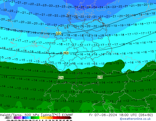 Z500/Rain (+SLP)/Z850 ECMWF ven 07.06.2024 18 UTC