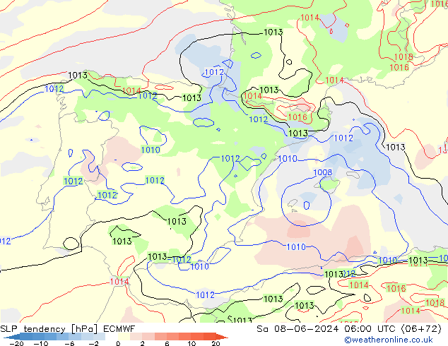 Y. Basıncı eğilimi ECMWF Cts 08.06.2024 06 UTC