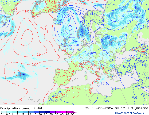 Yağış ECMWF Çar 05.06.2024 12 UTC