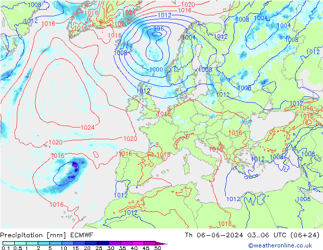 Precipitación ECMWF jue 06.06.2024 06 UTC