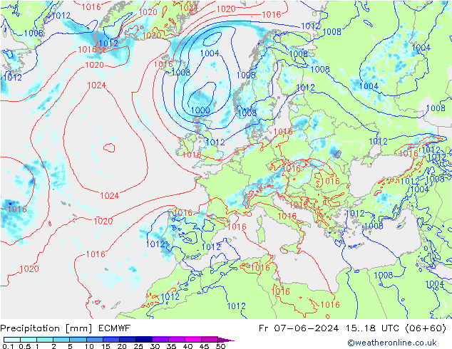 Yağış ECMWF Cu 07.06.2024 18 UTC