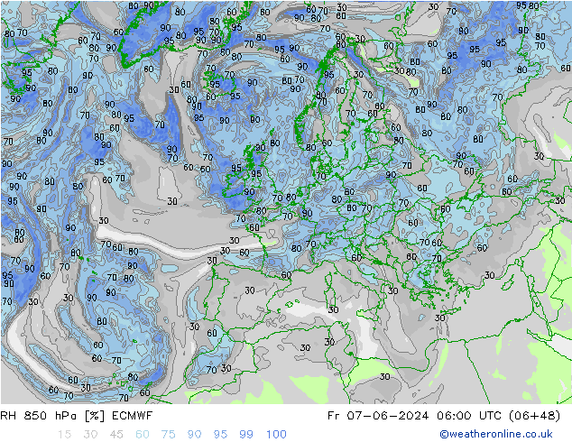 850 hPa Nispi Nem ECMWF Cu 07.06.2024 06 UTC