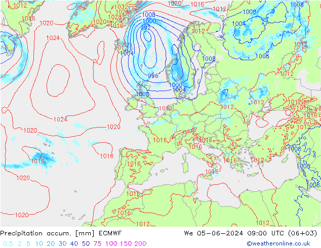 Précipitation accum. ECMWF mer 05.06.2024 09 UTC