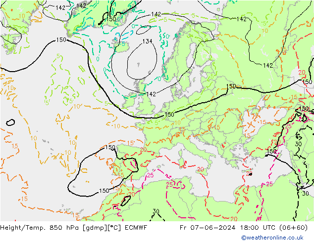 Z500/Rain (+SLP)/Z850 ECMWF Sex 07.06.2024 18 UTC