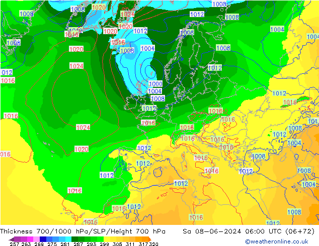 Thck 700-1000 hPa ECMWF  08.06.2024 06 UTC